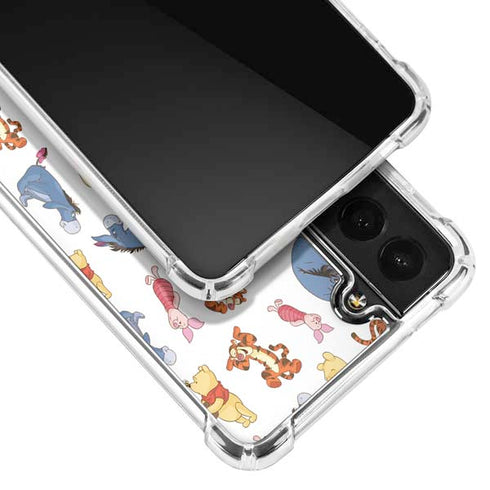 Disney Winnie the Pooh Character Pattern Galaxy S21 FE Clear Case
